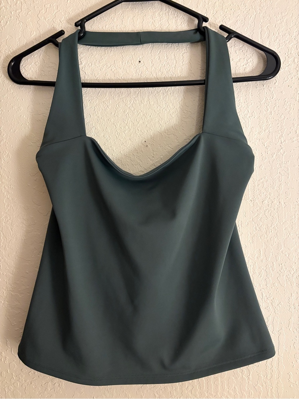 Express Women’s Halter tank top in Deep Green with Stretch
